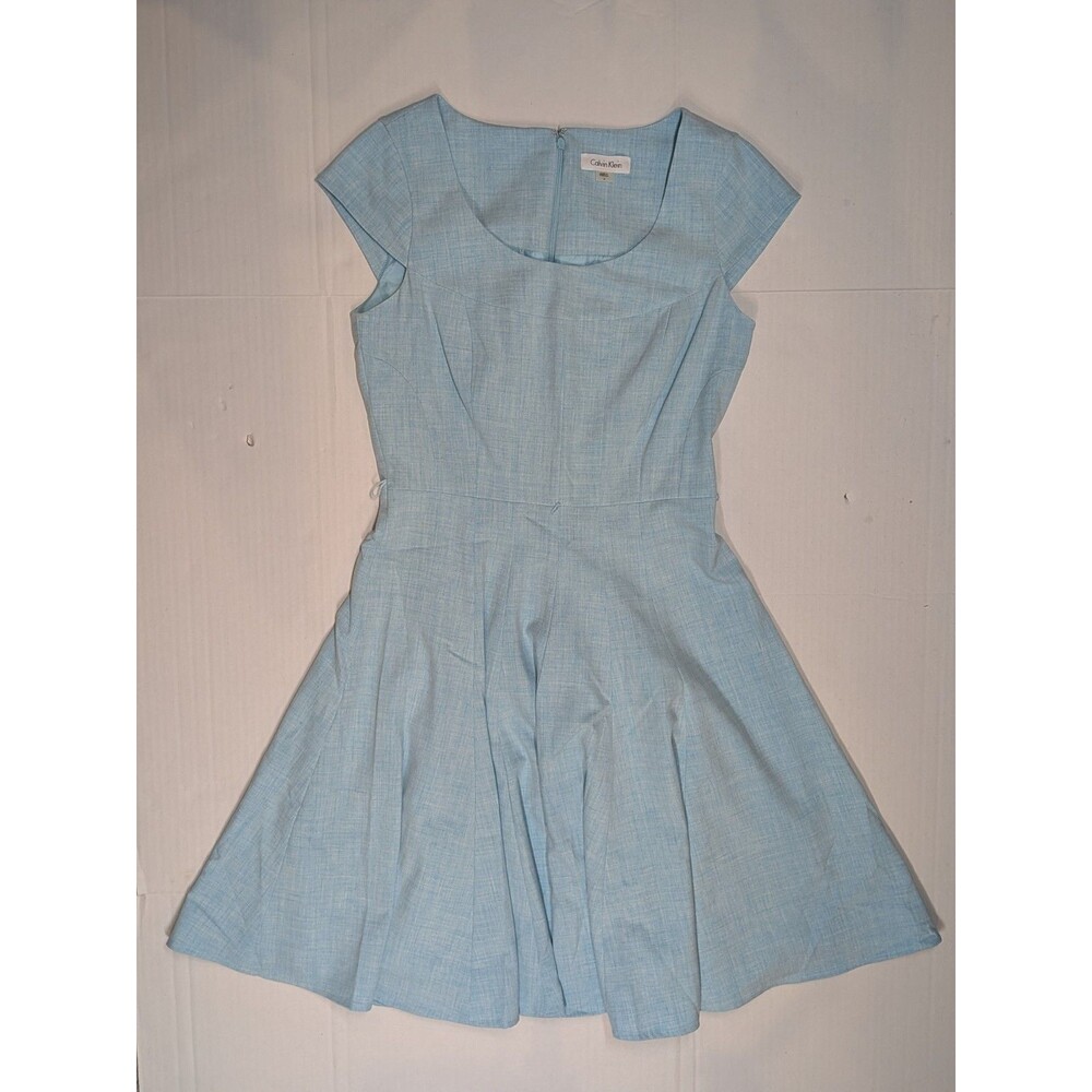 Calvin Klein Women's Dress Light Blue Sleeveless A-Line Cocktail, Size 2 Mini